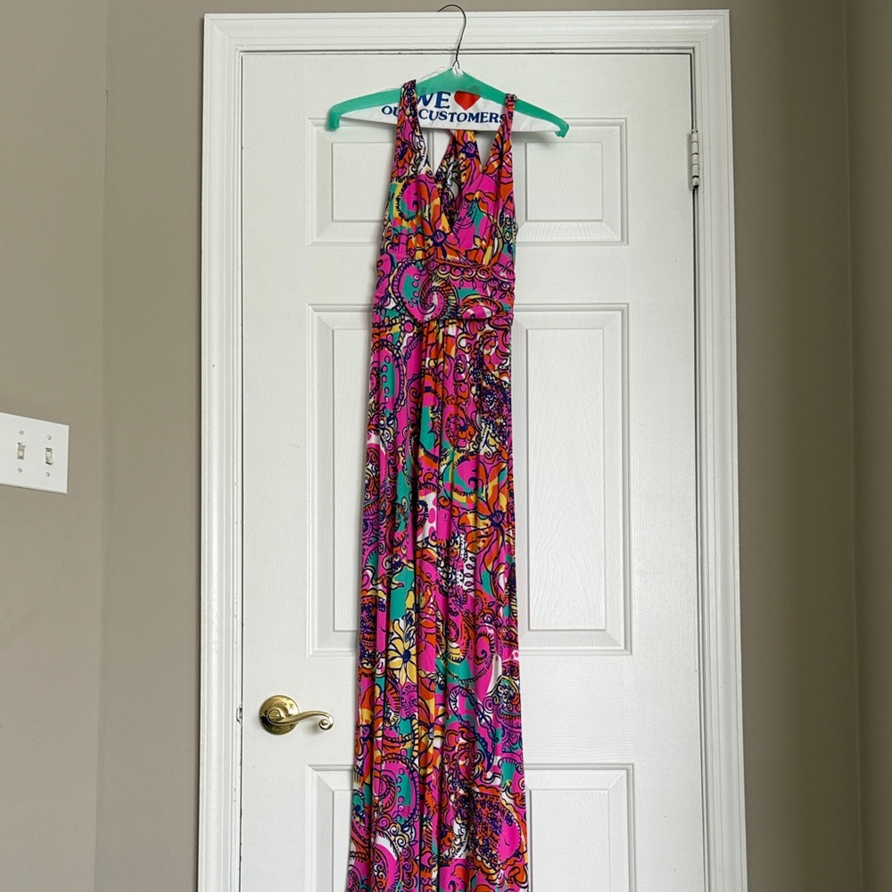 Lilly Pulitzer Halter Crossback Maxi Dress size XS